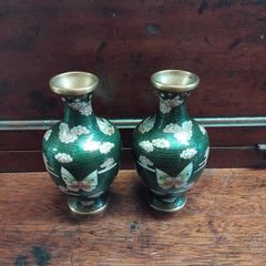 Cloisonne vase pair