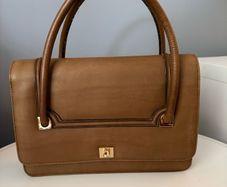 Vintage Loewe top handle bag, tan leather