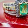 Emerald & Natural Zircon Ring Image 7