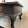 Hand-Restored Two Tone Satin Black Solid Wood Coffee Table Image 3