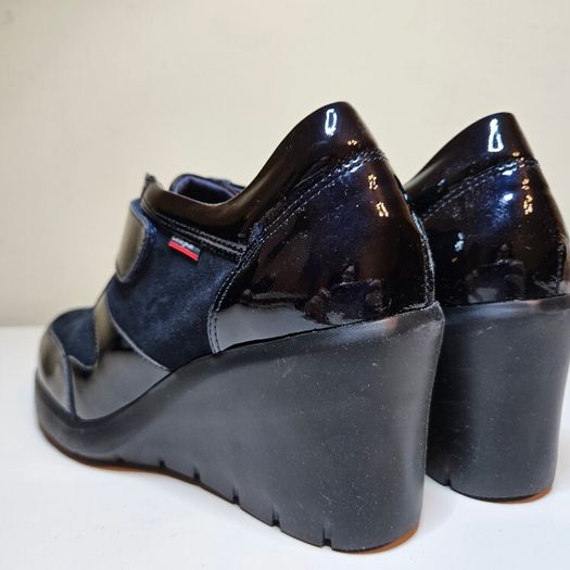 GallagHan model Claudia wedge ankle navy shoes RRP 145 euro size UK 3.5 EU 36 new & boxed SALE
