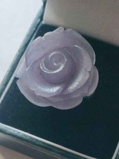 Lavender Jade Petal Sterling Silver Ring