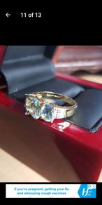 18 Ct Gold ring Natural Aquamarine 1.35 carat  and Diamond
