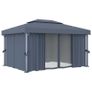 Gazebo with Curtain and String Lights 4x3 m Anthracite Image 3