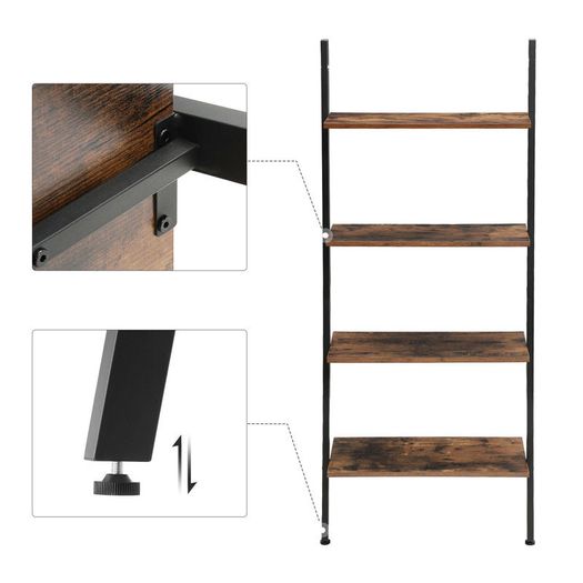 New 4 or 5 Tier Ladder Shelf Unit Bookcase Wall Rack - FREE P&P