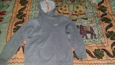 Girl's Puma grey hoodie jumper size L /152 cm Postage included