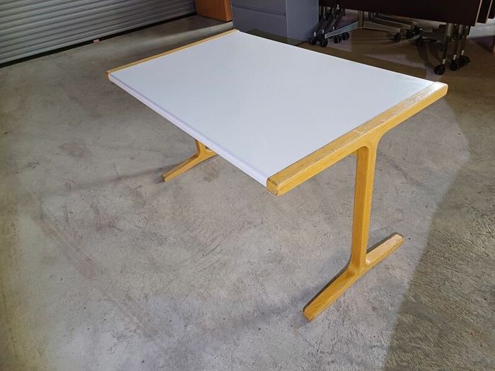 Wooden Tables White Tops