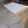 Wooden Tables White Tops Image 3