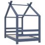Kids Bed Frame Grey Solid Pine Wood 70x140 cm Image 2