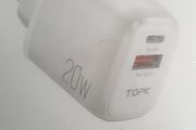 Topk 20w qc pd 2 port fast charging wall plug black