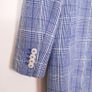 Mango Blue White Checked Plaid Double Breasted Blazer Coat Overcoat Size S Image 5