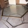 Large Antique gold and glass coffee table Image 3