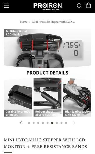 Pro iron Hydraulic stepper with resistance bands