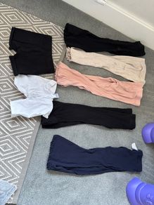 5x flared leggings and 2 x bicycle shorts