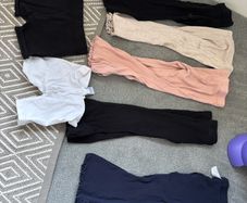 5x flared leggings and 2 x bicycle shorts