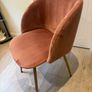 Pinky Velvet Accent Chair with arm rest and Wooden effect Metal Legs Image 7