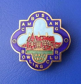 CAMBUSLANG BOWLING CLUB (Glasgow, Scotland) - a vintage enamel badge (c.1960's)