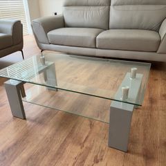 Glass Coffee Table - Grey