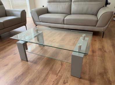 Glass Coffee Table - Grey