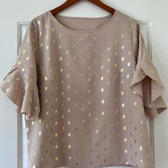 New Size 18 Ladies Nude&Gold Top by Emery Rose
