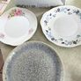 3 DIFFERENT PLATES - 1- Biscuit plateVintage Royal Grafton 1950s English Bone China Cake Plate 22.00 euro. 2- Biscuit plate Vintage 1960s, Colclough Linden Pattern Bone China .15.00 euro.3- Denby Halo Speckle Gray Coupe Dinner Plate 15.00 euro. Image 2