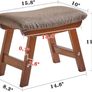 Wooden Footstool, Foot Stool Ottoman Padded Chair Stool with Removable Cover 4 Beech Legs Suitable for Bedroom, Living Room and Kitchen, (Brown leg+ Brown cushion), Image 3