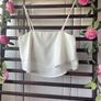 top forever 21 tiered ivory cropped camisole top size large Image 6