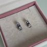 Pandora curved feather/pave blue charm clips Image 7