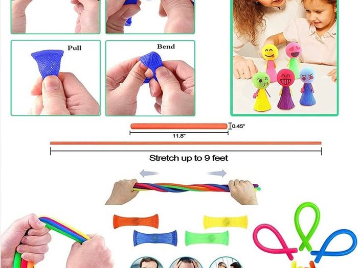 40 Pcs Fidget Toys Pack, Fidget Toy Sensory Set, Decompression Toy with Push Pop Bubble Infinite Cube, Stress Relieves Squeeze Poppet Toy for Adults Kids Party Favors Bags Fillers (FREE POSTAGE)