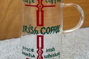 Vintage Clear Glass Irish coffee mug