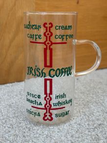 Vintage Clear Glass Irish coffee mug