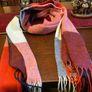 New warm and cosy scarf in shades of rust ,cream black and burnt orange Image 6