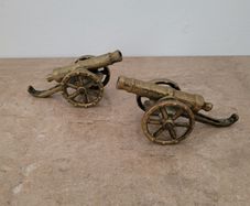 Vintage brass canons x 2