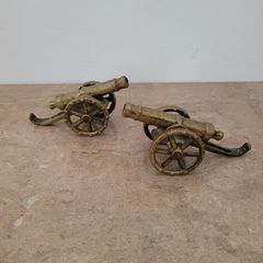 Vintage brass canons x 2