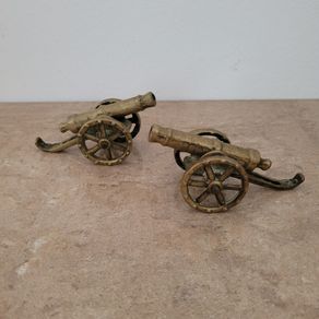 Vintage brass canons x 2