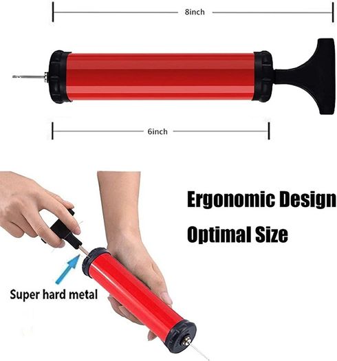 Portable Ball Pump,Air Pump Inflator Kit with Needle,Nozzle, Extension Hose Hand Pumps for Basketball Football Volleyball Water Polo Rugby Exercise Sports Ball Balloon Swim Inflatables (FREE POSTAGE)