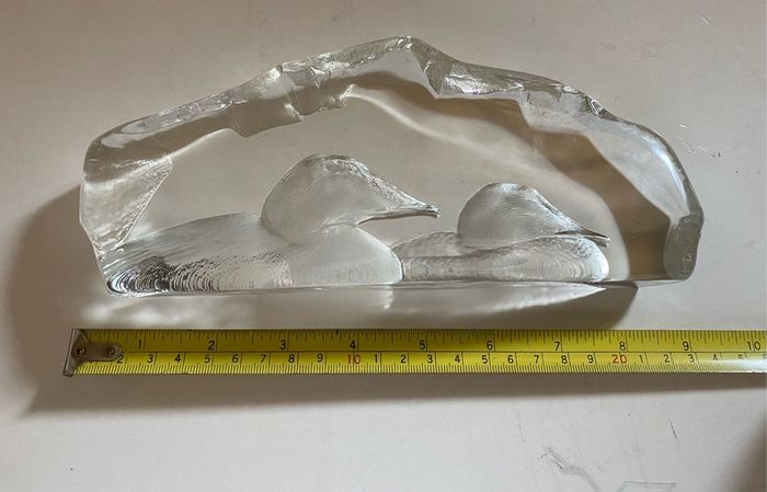 Glass Ornament Of Ducks By Goran Warff From The 70s Signed