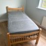 Two Matching Wooden Single Beds: Pine and White Image 5