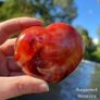 Variety of Crystal Heart Gemstones Rose Quartz, Tigers Eye, Opalite, Clear Quartz, Calcite, and more Image 4