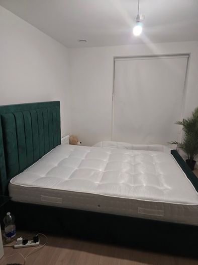 Luxury Emerald Green Bed and  Mattress  Bought Feb 2026  Nearly New