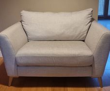 DFS Libby Cuddler Armchair (2), Silver Fabric, Excellent Condition