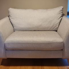 DFS Libby Cuddler Armchair (2), Silver Fabric, Excellent Condition