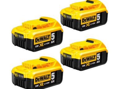 DeWalt DCB184 18v 5.0Ah XR Li-Ion Battery Pack of 4