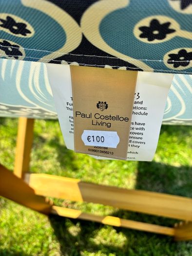 Paul Costelloe, designer deck chairs x2