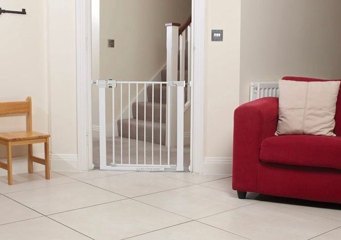 NEW SALE | 1st SecureTech Metal Gate, Pressure Fit Safety Gate, Baby Gate for Stairs and Doors, for Widths 73 to 80