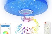 FREE EXPRESS SHIPPING Ceiling Light with Bluetooth Speaker 36W, High Sound Quality ,Cool/Warm White Colour Changing lamp with Remote Control and App,Waterproof Lamp for Bedroom
