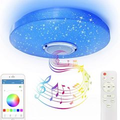 FREE EXPRESS SHIPPING Ceiling Light with Bluetooth Speaker 36W, High Sound Quality ,Cool/Warm White Colour Changing lamp with Remote Control and App,Waterproof Lamp for Bedroom