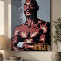 Marvellous Marvin Hagler original portrait painting Boxing one-off original
