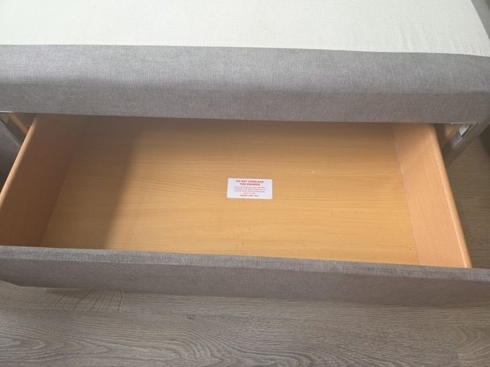 Single bed with two storage drawers