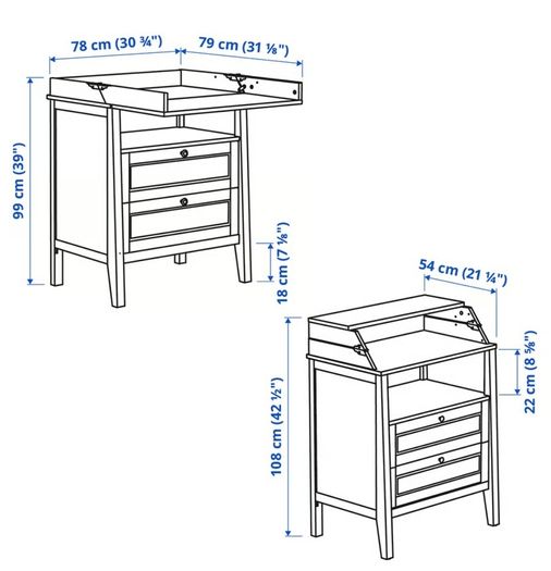 IKEA SUNDVIK Changing Table / Chest + Mat (Like New & Fully Assembled)